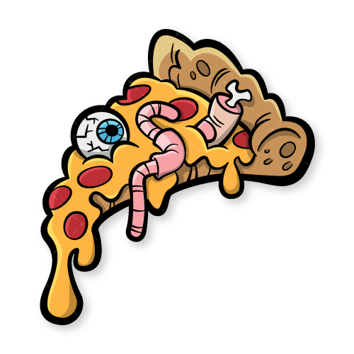 Monster Pizza Slice Sticker